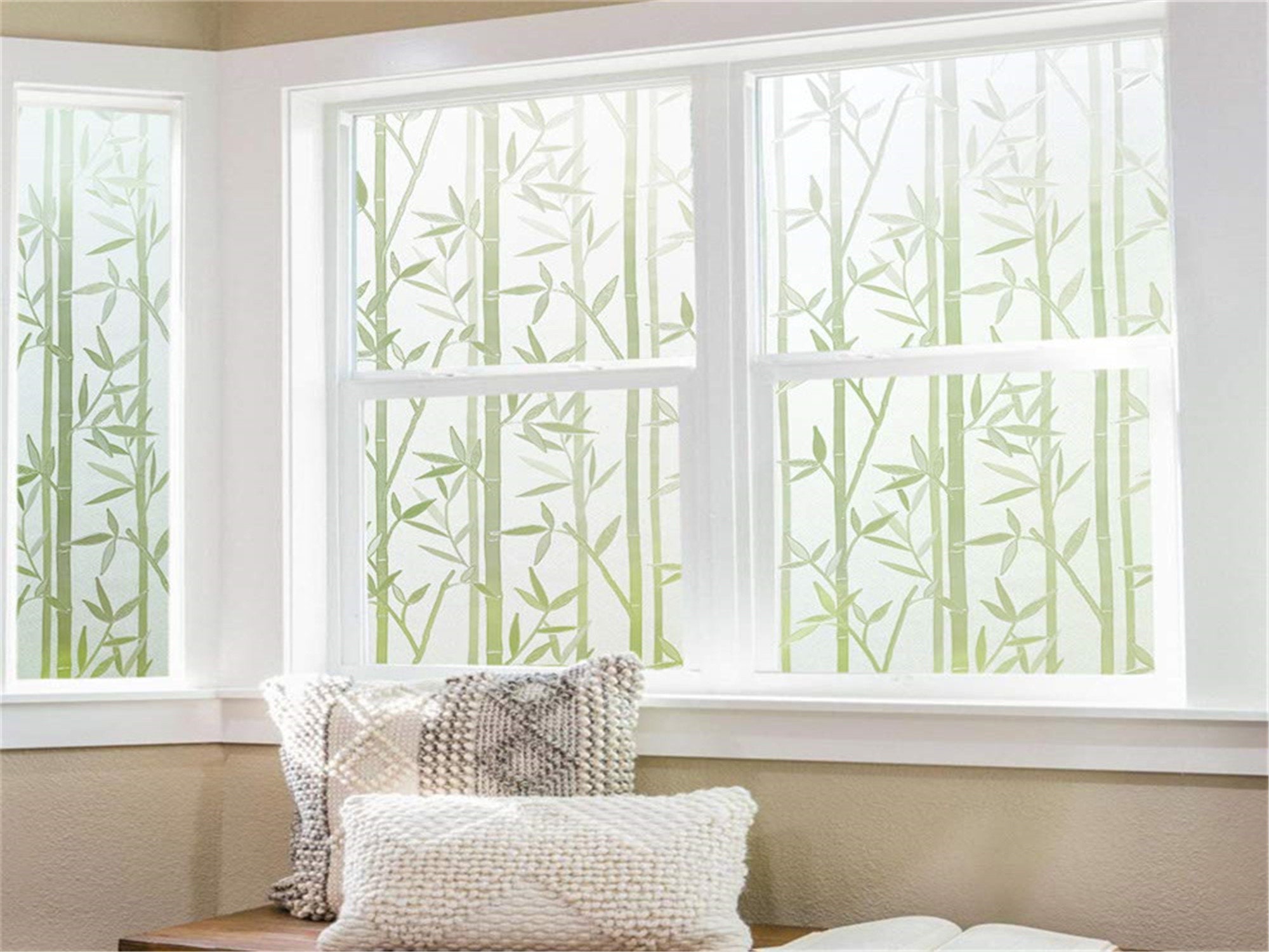 Kaufe Blatt-Fenster-Sichtschutzfolie, dekorative Fensteraufkleber,  statische 3D-Fensteraufkleber, nicht klebende Schiebetür-Glasfolien,  UV-blockierend