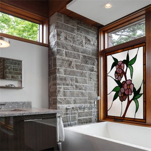 Window Film Frosted Stained Glass Films Customized Art Design Flower ...