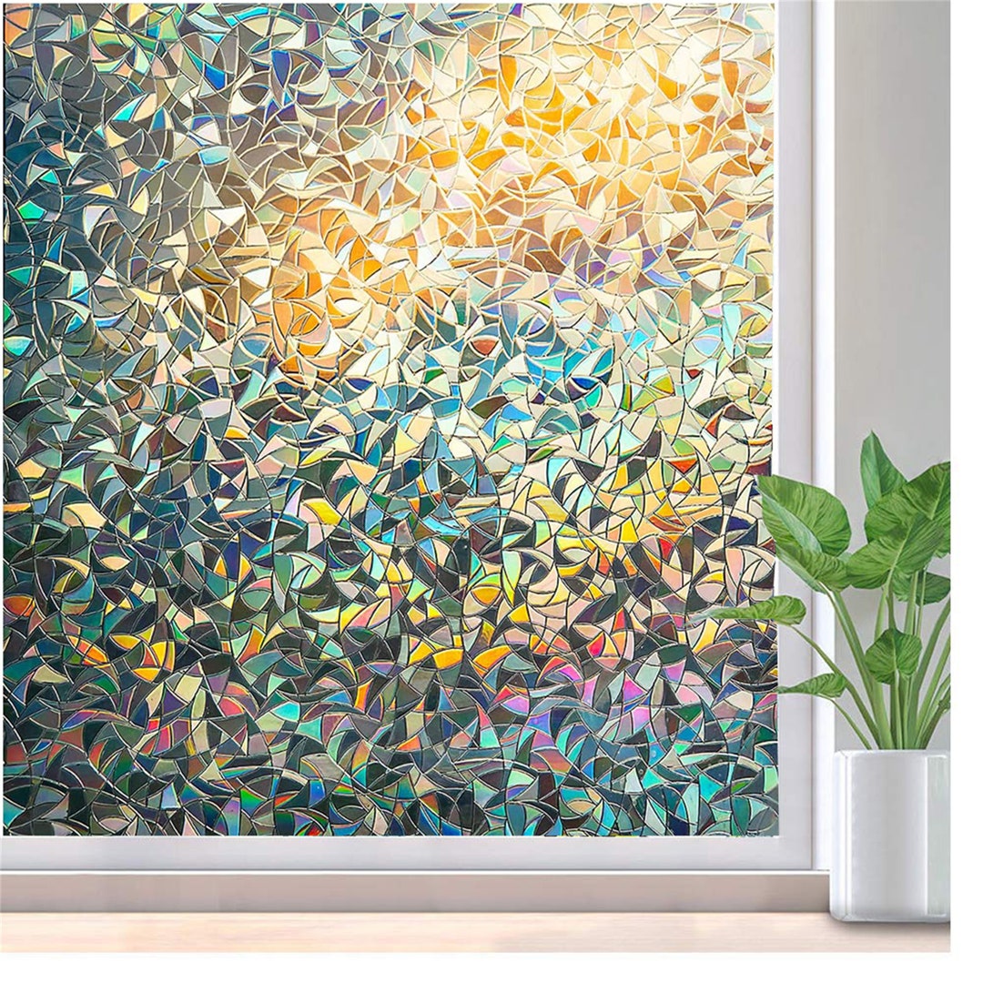 3D Window Film Privacy Rainbow Effect Window Stickers Decorative Glass