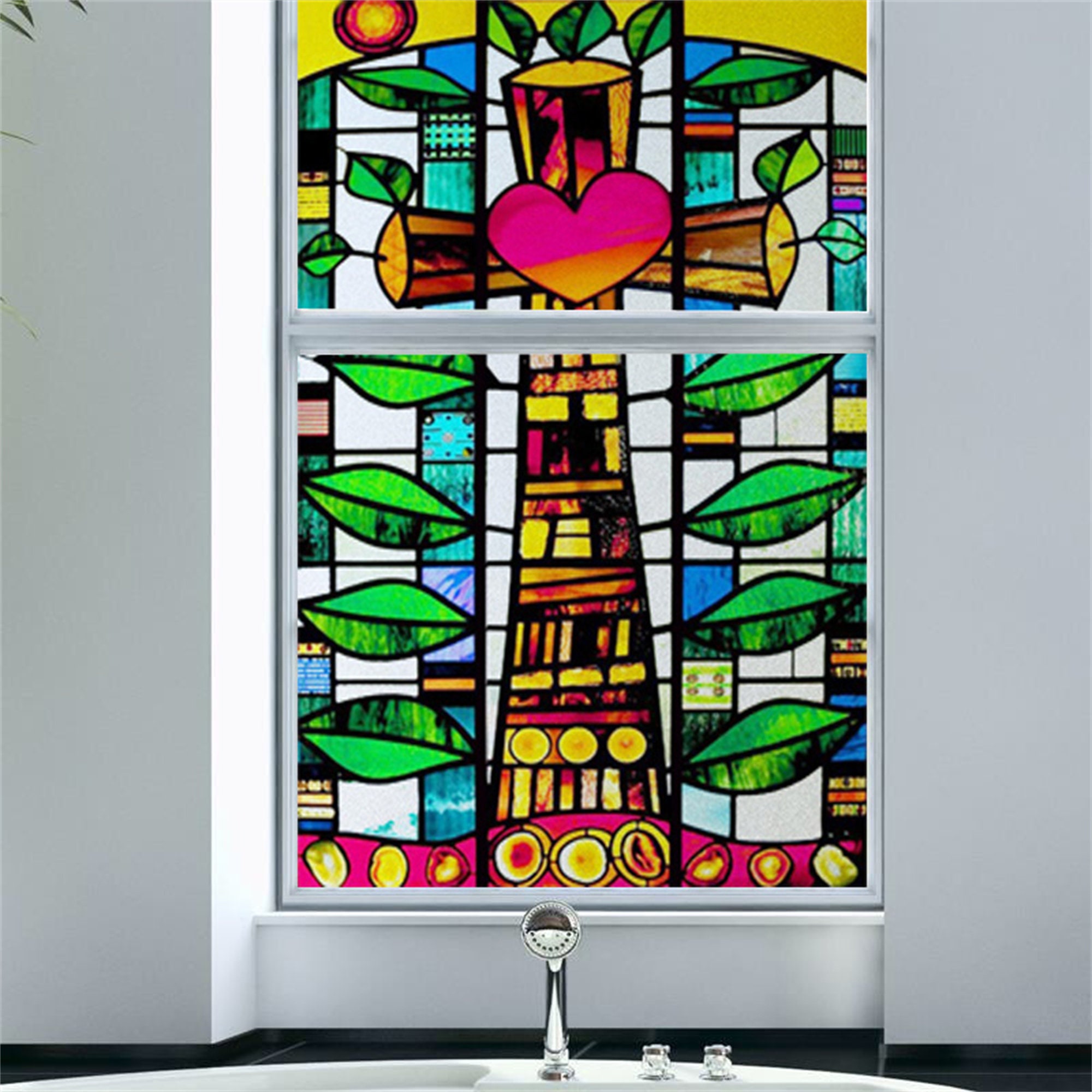 Custom Size Glass Filmsstained Glass Stickers Static Cling Etsy Australia