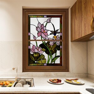 Window Film Frosted Stained Glass Films Customized Art Design Flower ...
