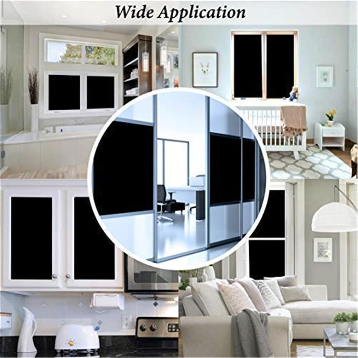 Static Cling Total Blackout Window Film Privacy Room Darkening Etsy