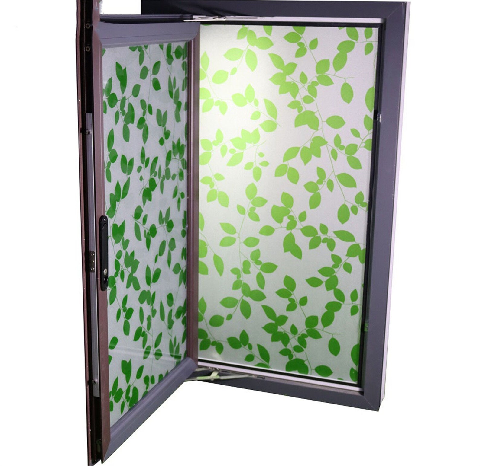 Static Cling Window Film Green Leaves Pattern Vinyl Frosted Etsy