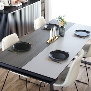 Creative Wood Grain PVC Leather Table Mat Waterproof Oilproof Heat Resistant Rectangle Tablecloth Custom Dining Table Protector