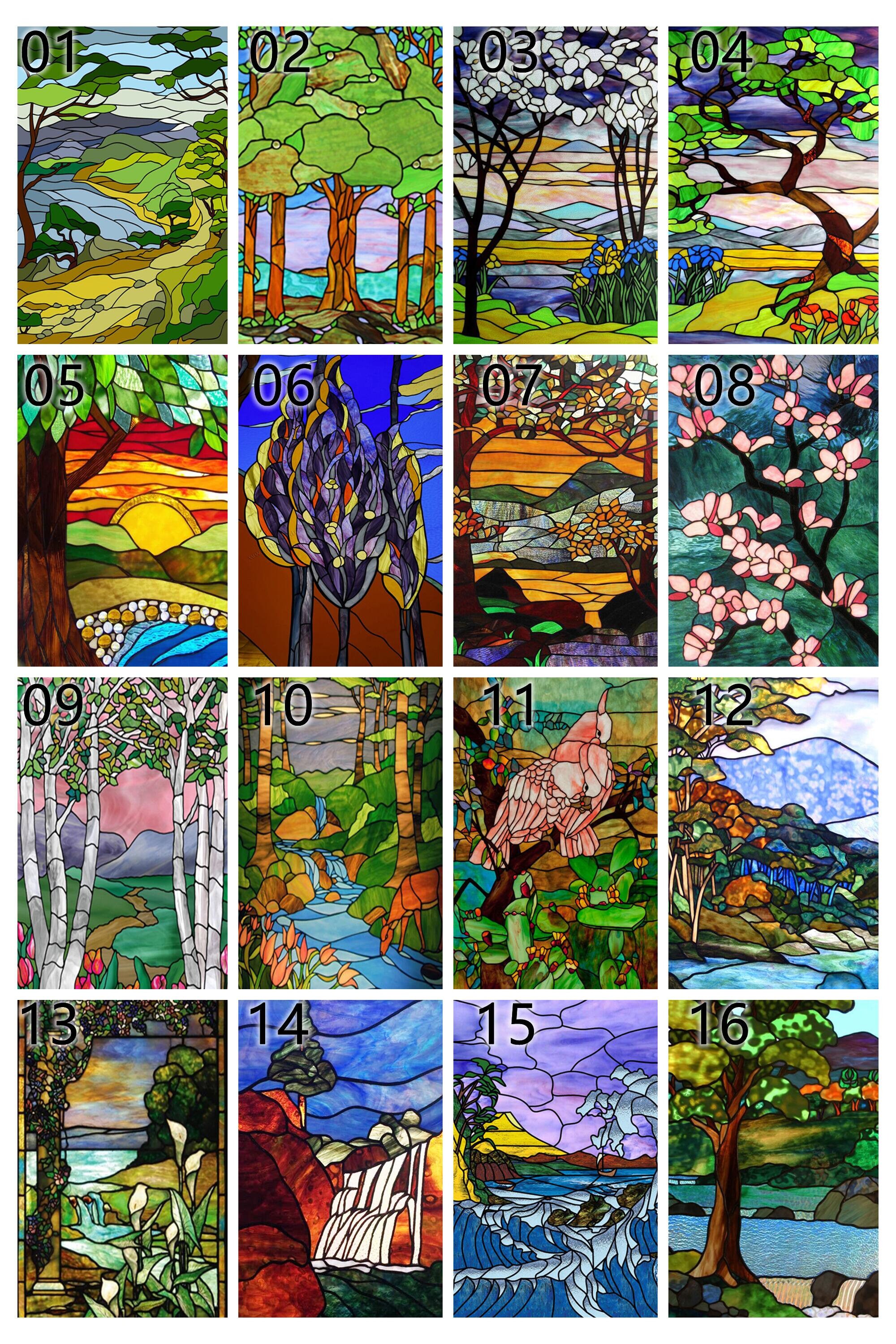 Custom Size Glass Filmsstained Glass Stickers Static Cling Etsy Australia