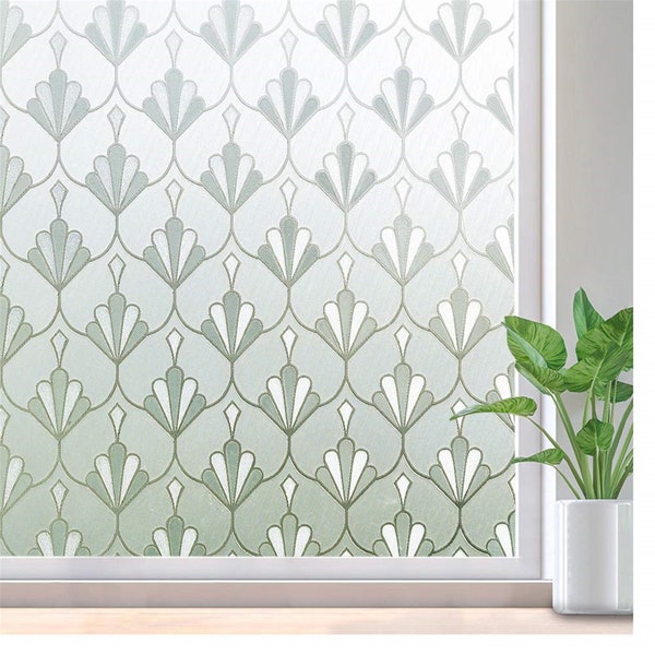 Privacy Window Film Self Adhesive Frosted Film Removable Static Decor Glass Window Sticker No Glue Anti-UV Window Cling Blind