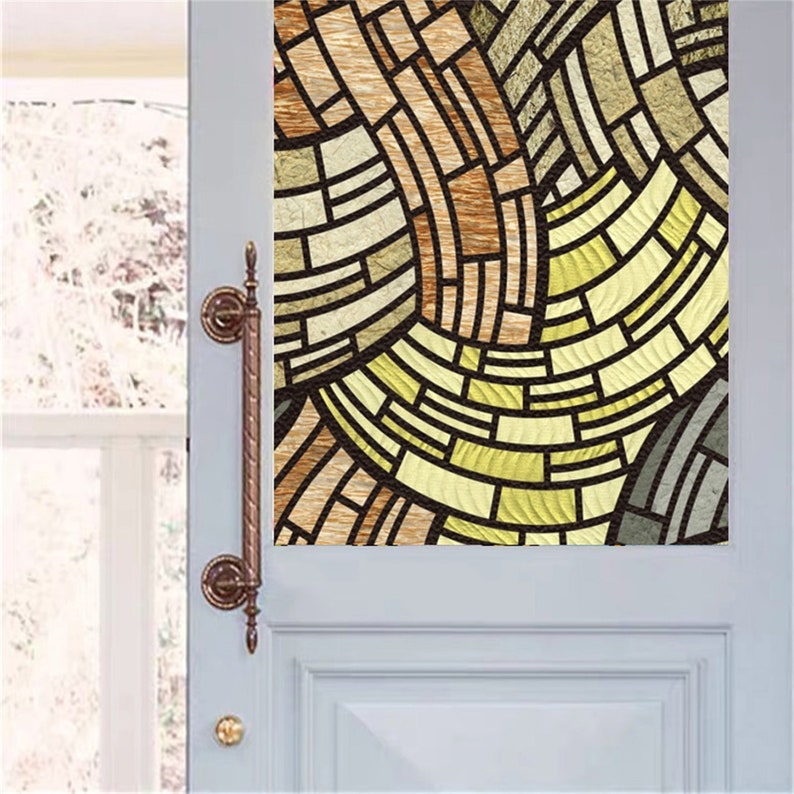 Custom Size Window Film Stained Glass Stickers Static Cling Etsy