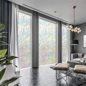 Fensterschutzfolie, 3D Dekorative Glasfolie abnehmbare selbstklebende Glasaufkleber Statisch Cling Fensterpapier