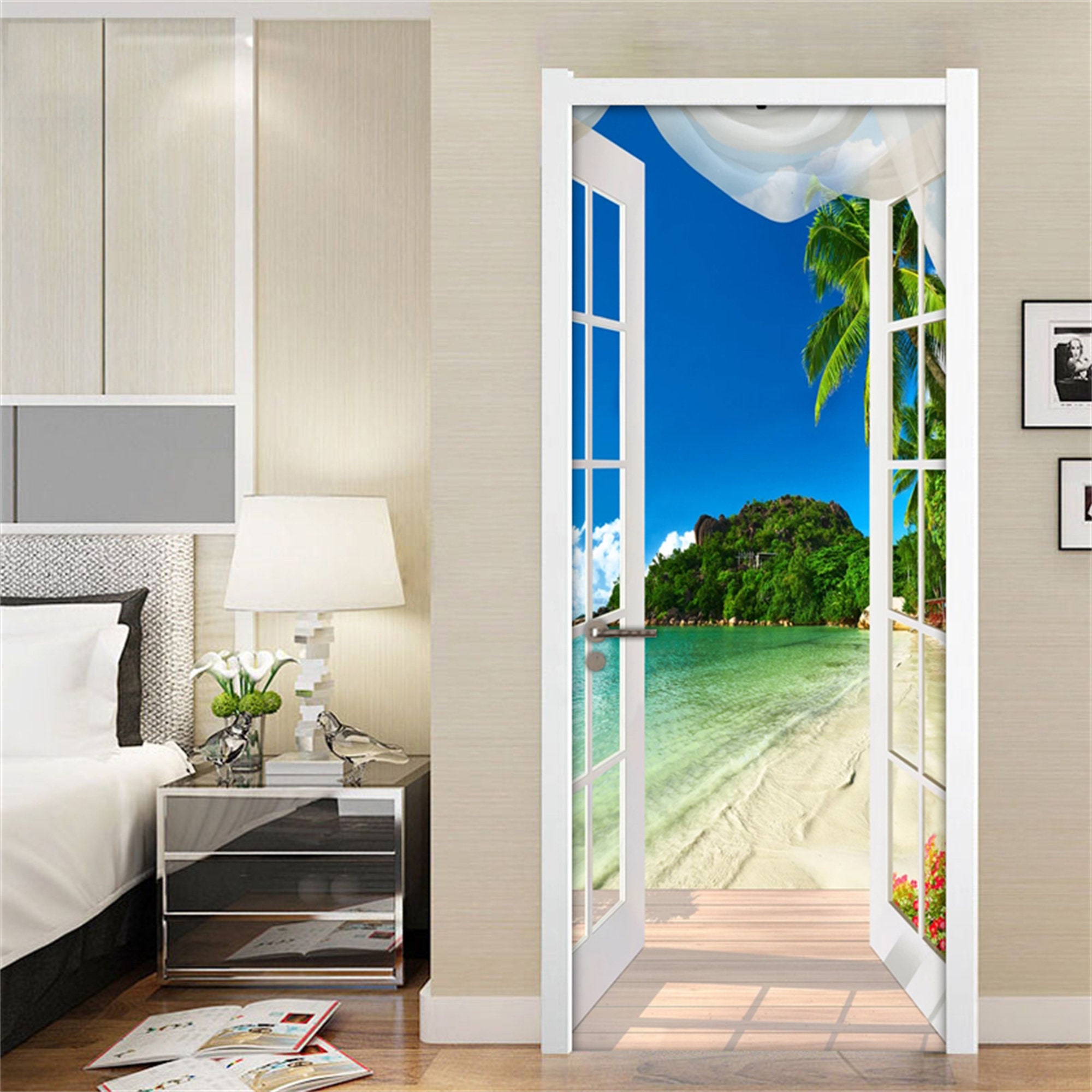 3D Sticker Window Beach Seaside Photo Mural Wallpaper PVC Self - Etsy ...