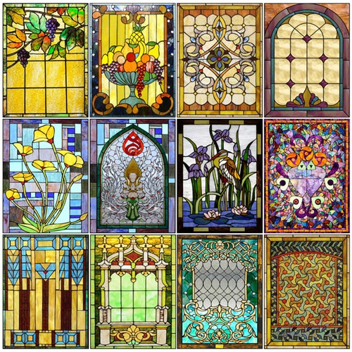 Custom Size Stained Glass Window Film Frosted Privacy Static Etsy