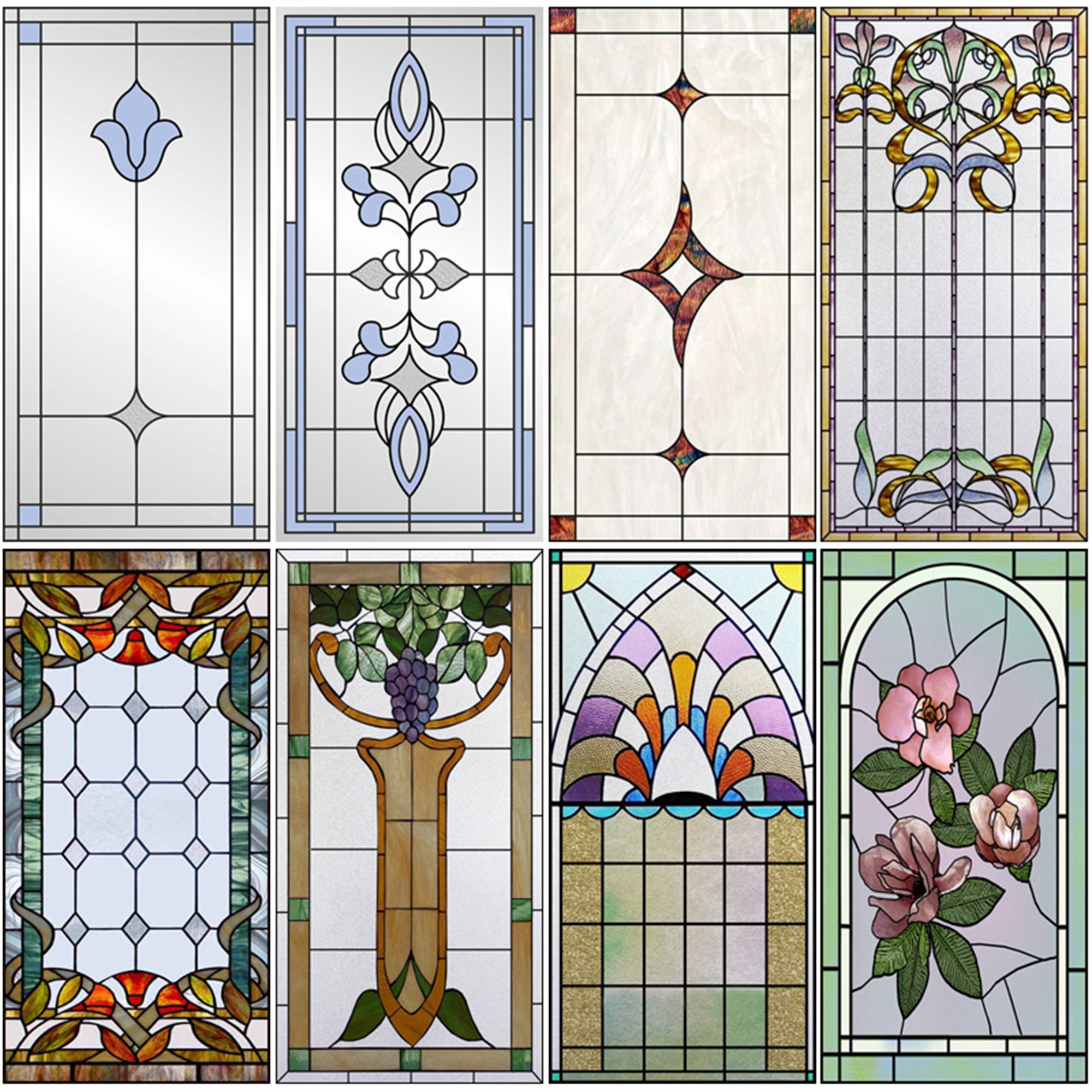 Buy Custom Size Stained Glass Window Film Frosted Privacy Window Film  Static Cling Vintage Pattern for Home Office Restaurant Shop Online in  India 