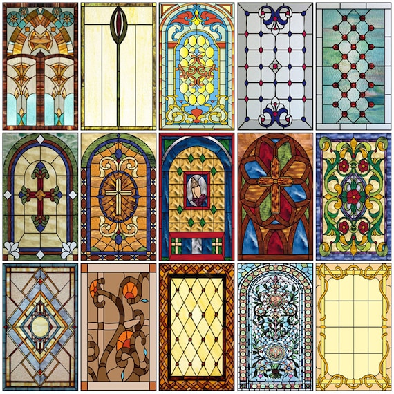 Window Film Victorian Stained Glass Films Customized Etsy