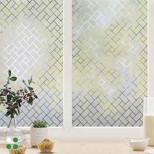 Window Film Privacy Frosted Glass Clings Window Door Covering Film UV Blocking Heat Control Decorative Window Stickers