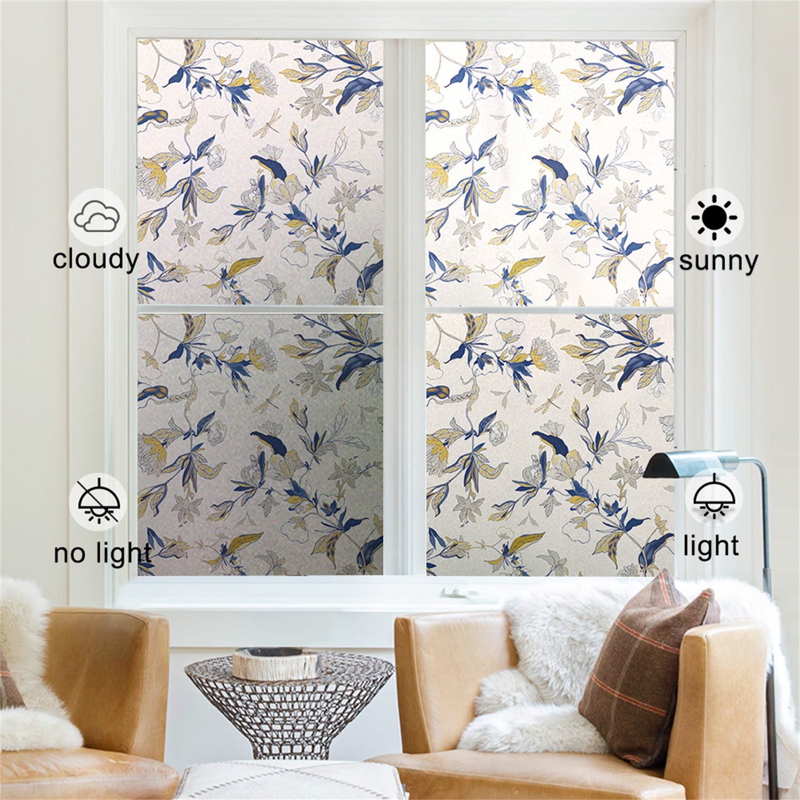 Door Window Privacy Film Stained Glass Window Decals Etsy