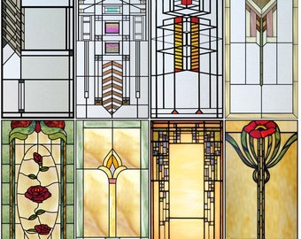 Custom Size Stained Glass Window Film Frosted Privacy Static Cling Retro Geometry Stickers Shower Bathroom Office Home