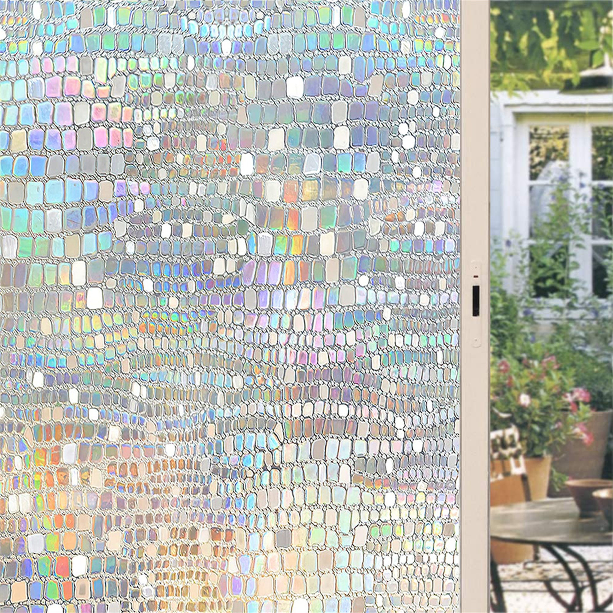 45/60/90x200CM 3D Frosted Privacy Mosaic Window Film Stained Glass Static Cling