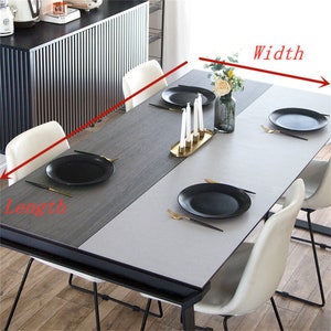 Creative Wood Grain PVC Leather Table Mat Waterproof Oilproof Heat Resistant Rectangle Tablecloth Custom Dining Table Protector image 4