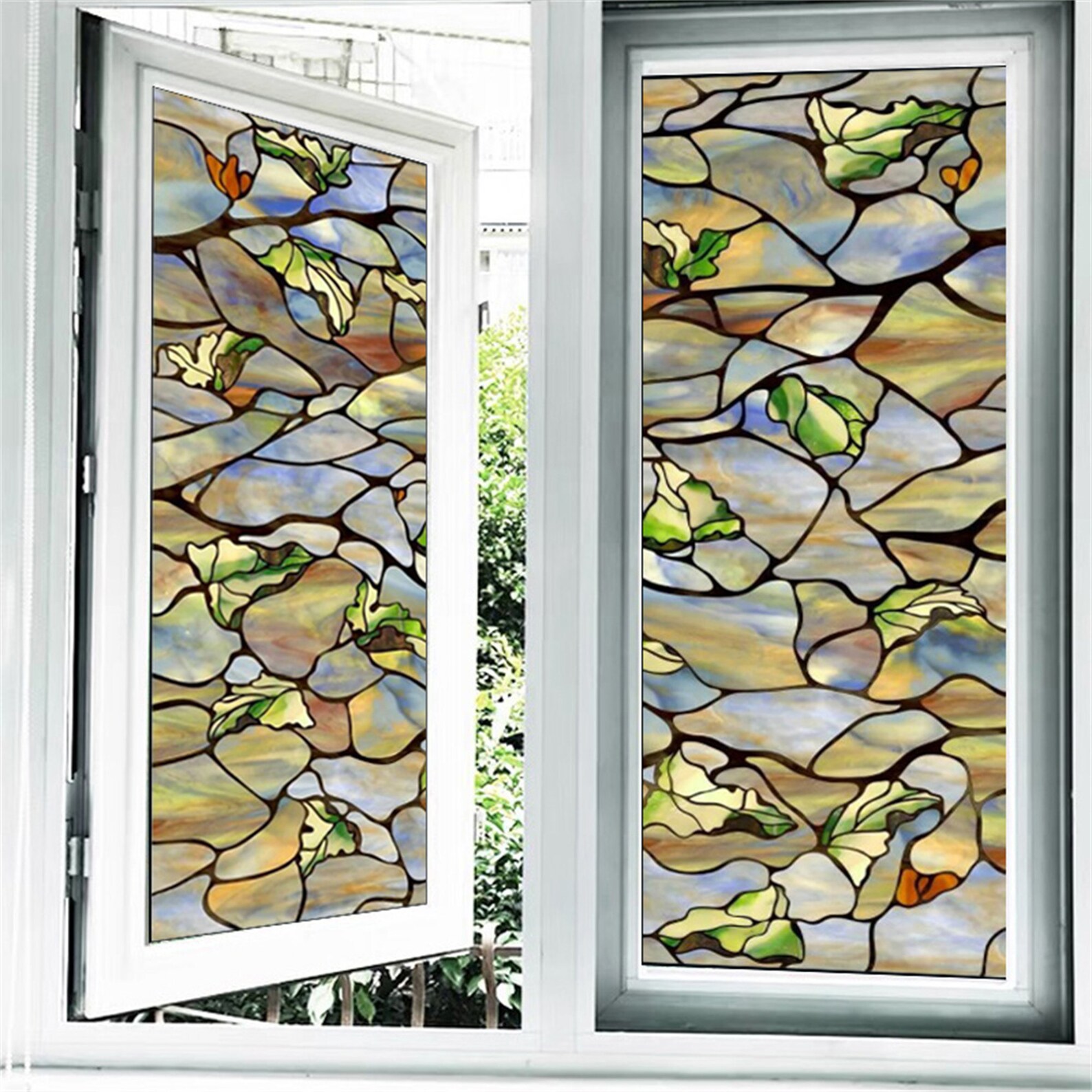 Custom Size Glass Filmsstained Glass Stickers Static Cling Etsy