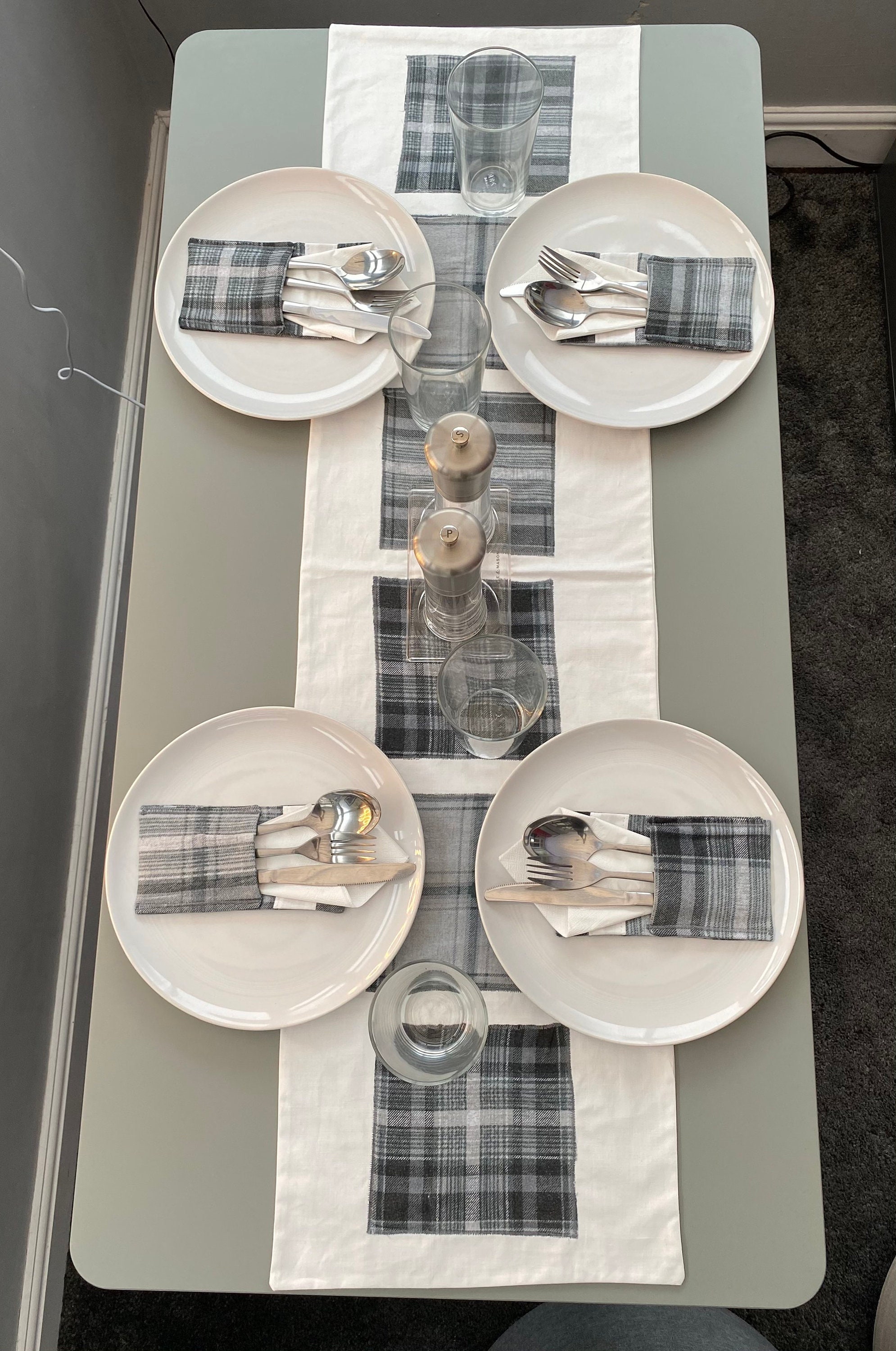 Table Runner & Cutlery Holder Set Dining Table Set Table Etsy