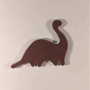 magnet dinosaur diplodocus recycled aluminum cut by hand upcycled