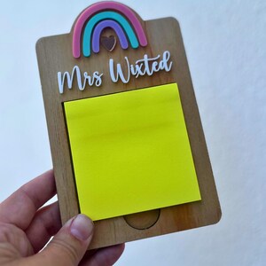 Post it note holder, boho rainbow design-teacher's gift-secret Santa gift
