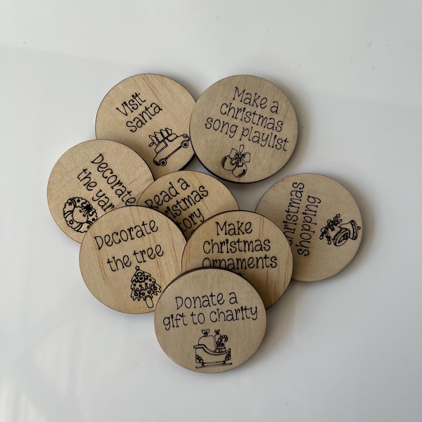Christmas advent calendar tokens -