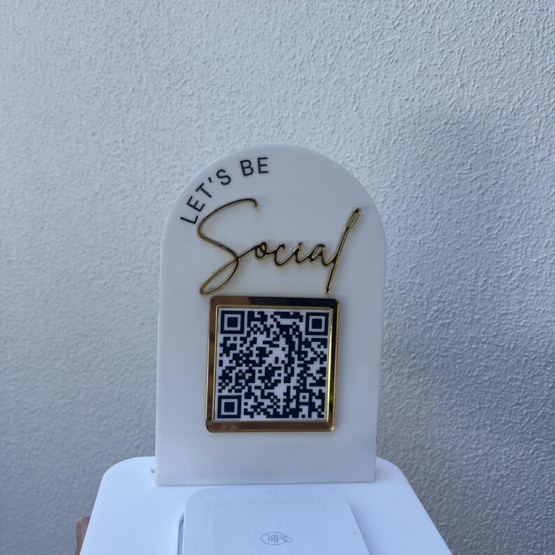 Personalized QR Code Stand for Square Reader: Custom Business Signage ...