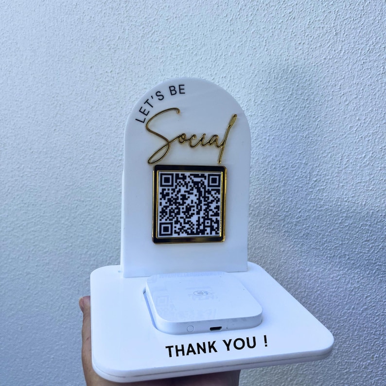 Personalized QR Code Stand for Square Reader: Custom Business Signage ...