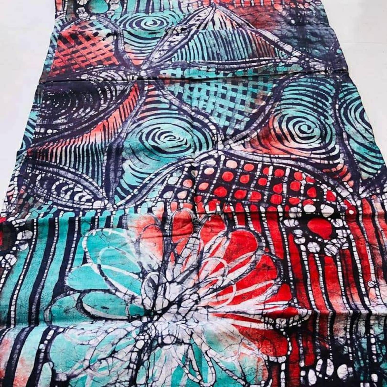Handmade batik fabric African batik handdrawn adire Etsy