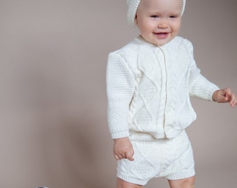 Sitter baby set - Baby knitwear - Baby girl - Toddler girl - Baby girl set - Knitted baby set - Baby shorts - Toddler knitwear - Baby suit