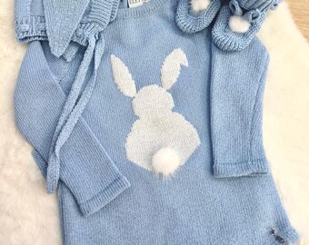 HELLORSOON Déguisement Poussin Lapin Bébé - Combinaison Capuche Polaire Unisexe 0-24 Mois - Costume Animal Ferme Pour Pâques - Lavable Machine