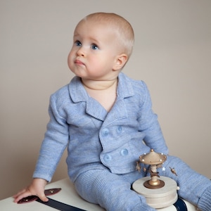 Knitted baby suit - Wool baby set - Boy jacket and pants - Toddler knitted suit - Baby knitwear - Toddler knitwear - Baby boy - Baby boy set