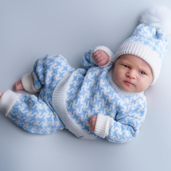 Tuta di lana per neonati - Set lavorato a maglia per neonati - Pantaloni per neonati - Pantaloni lavorati a maglia per neonati - Tuta invernale per neonati - Accessori per neonati - Maglione per neonati - Eletto baby