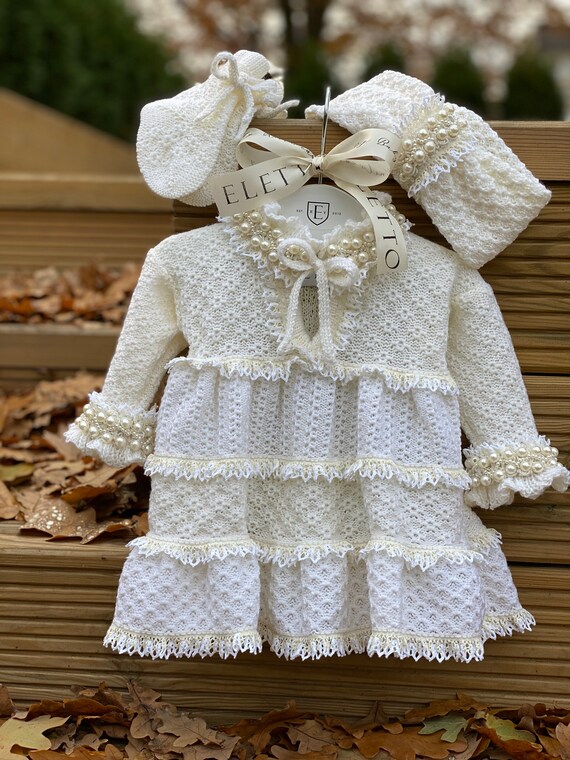 Baby Girl Dress - Sitter Girl Dress - Knitted Girl Dress - Baby