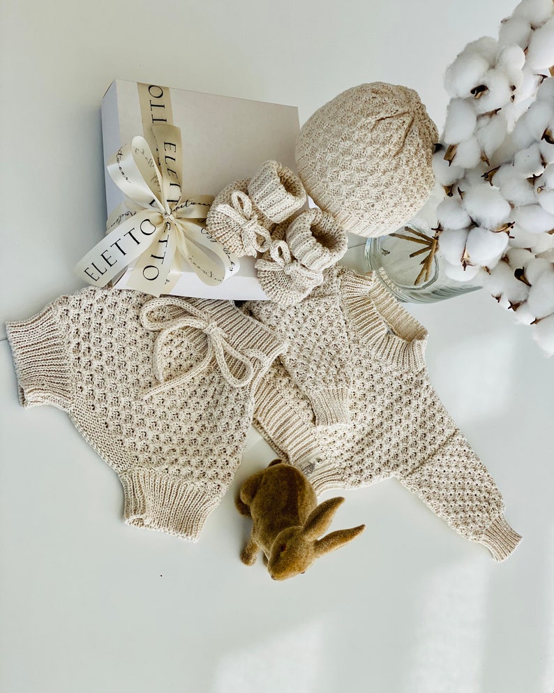 Baby Newborn Set Baby Knitted Outfit Newborn Sweater Etsy