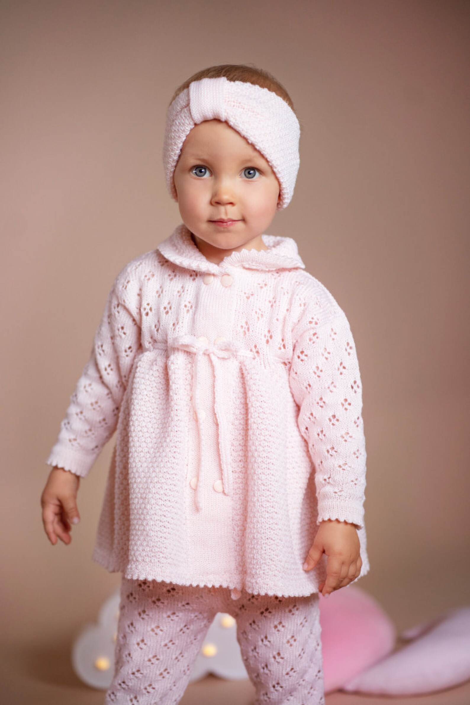 Baby girl dress Pink baby dress Wool baby dress Baby Etsy