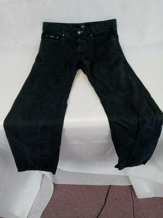 Vintage Hugo Boss Mens Black Denim Flat 