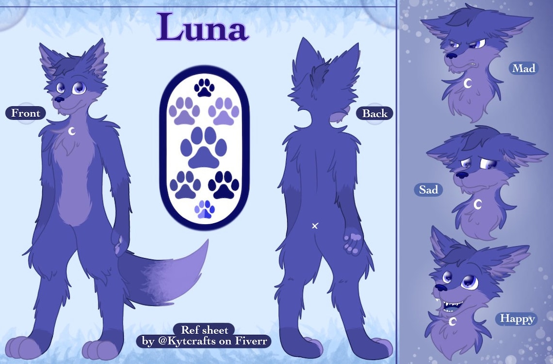 Customised Furry Ref Sheet Etsy