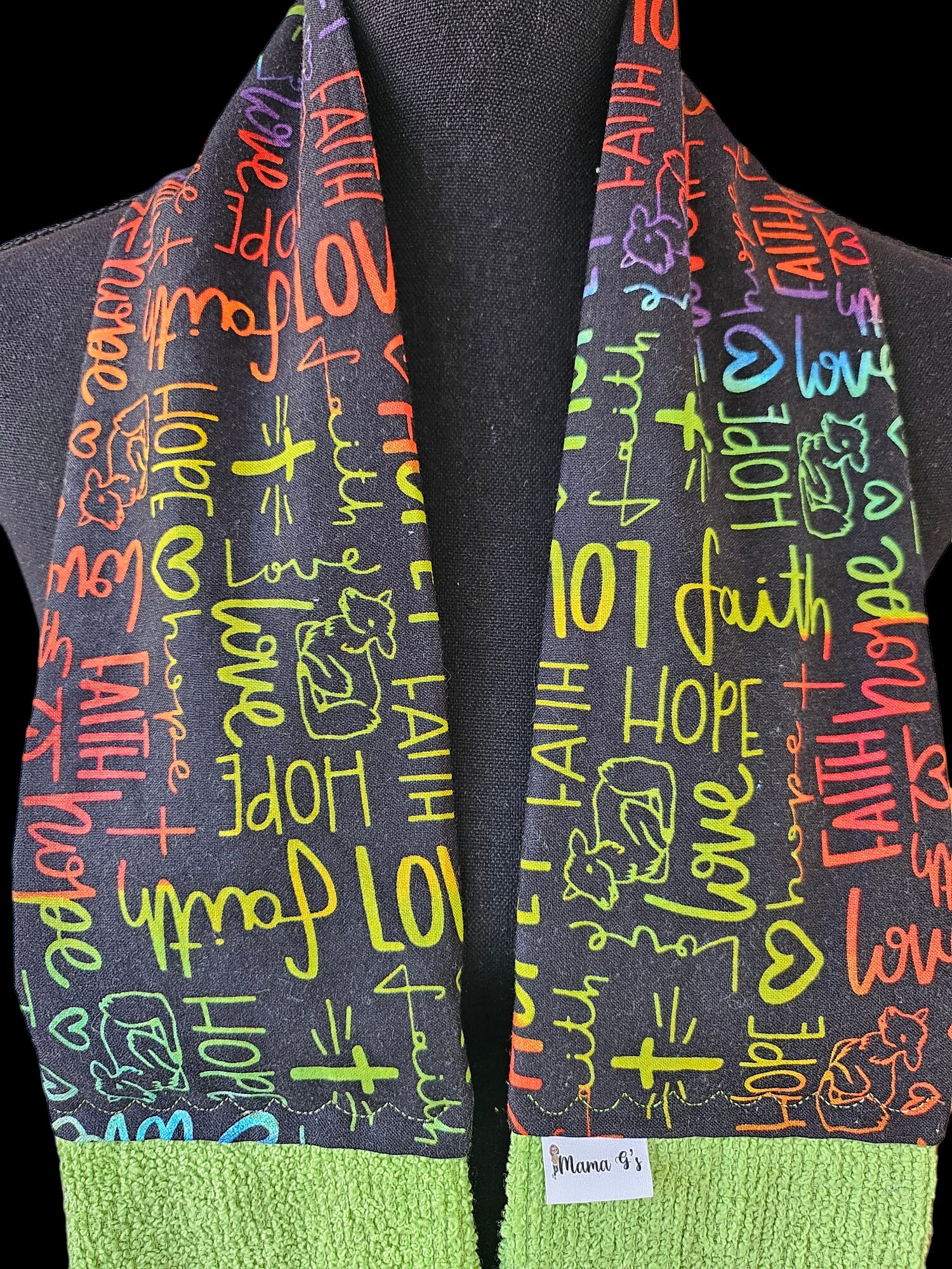 Religious Themed Kitchen Neck Towel, Faith Sayings Kitchen Boa, Kitchen