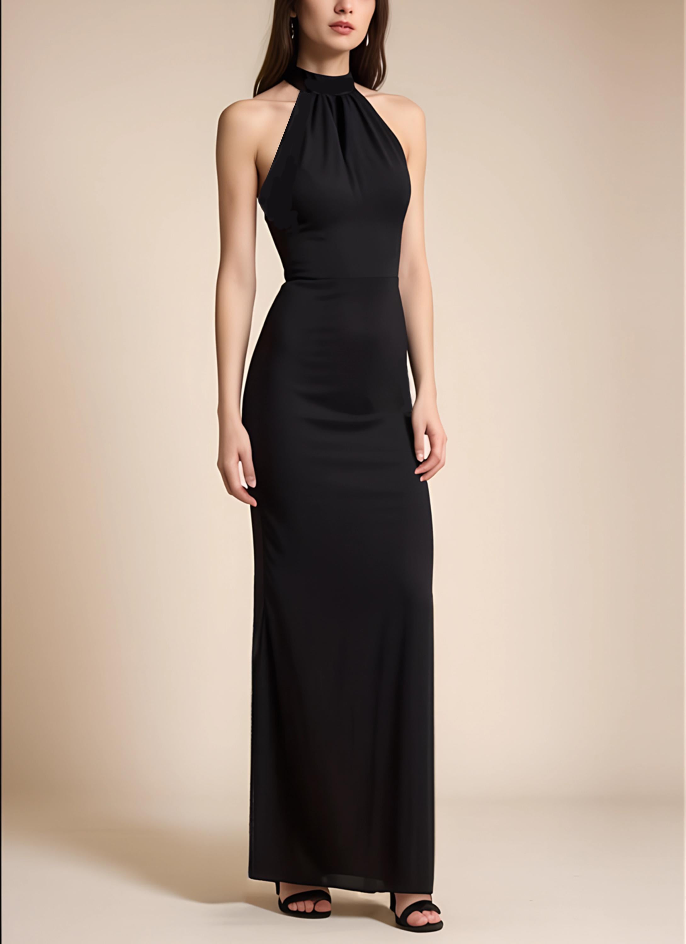 Halter Neck Maxi Dress Sewing Pattern/slim Fit Dress for