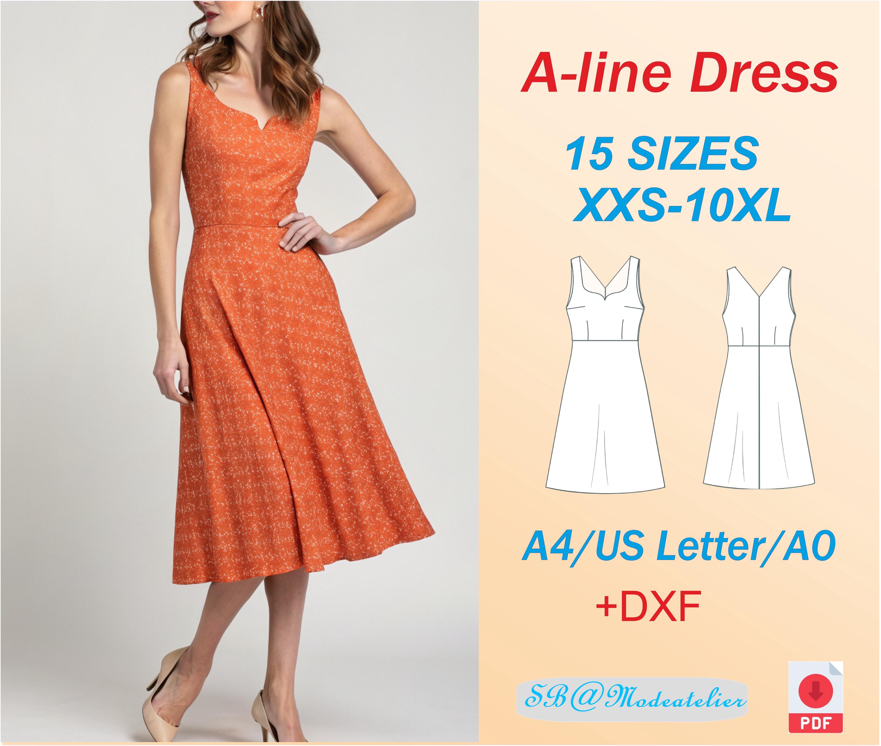 A-line Dress Sewing Pattern: Sleeveless Formal & Summer Styles (XXS-10XL) (PDF Pattern) - Etsy A-line Dress Sewing Pattern: Sleeveless Formal & Summer Styles (XXS-10XL) (PDF Pattern) - Etsy
