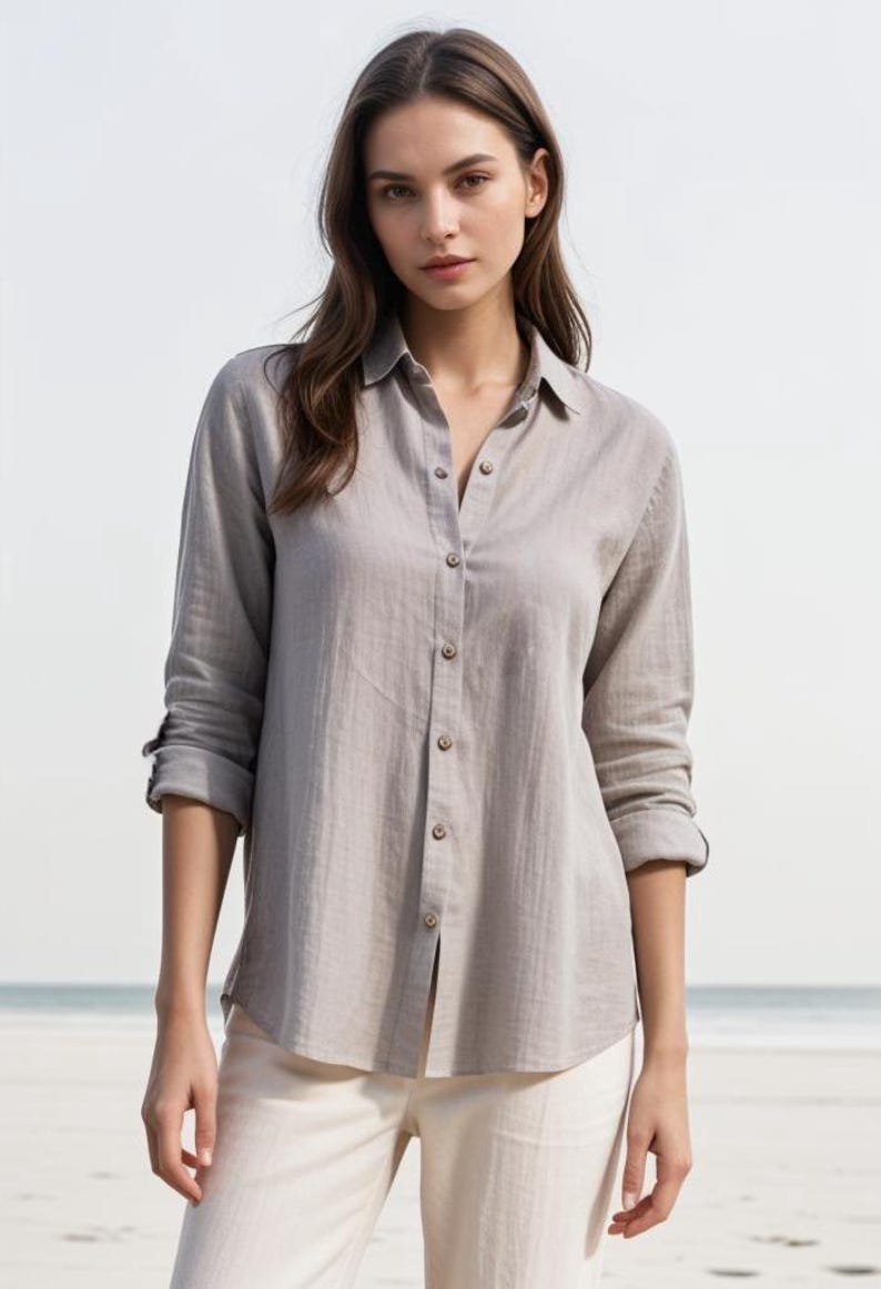 Pattern Relaxed Relaxed Fit Shirt Sewing Pattern, Linen Long Sleeve Blouse (XXS-10XL ...