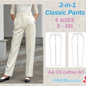 Naaipatroon klassieke damesbroek: hoge/lage taille (pdf-patroon)