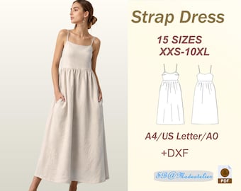 Empire Waist Strap Dress Pattern: Maternity Plus Size (PDF Pattern)