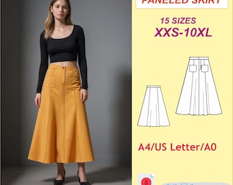 Gored Midi Skirt Sewing Pattern Sewing Pattern/ Gored Skirt