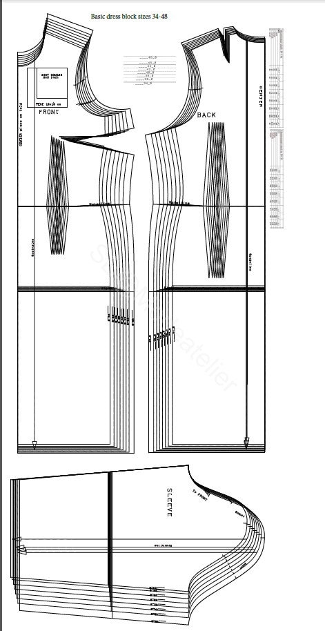 Block Pattern One Piece Dress