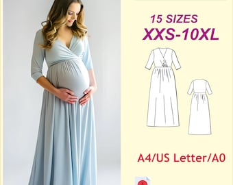 knee length dresses for ladies Light Blue Floral Maternity Maxi Dress main image 0