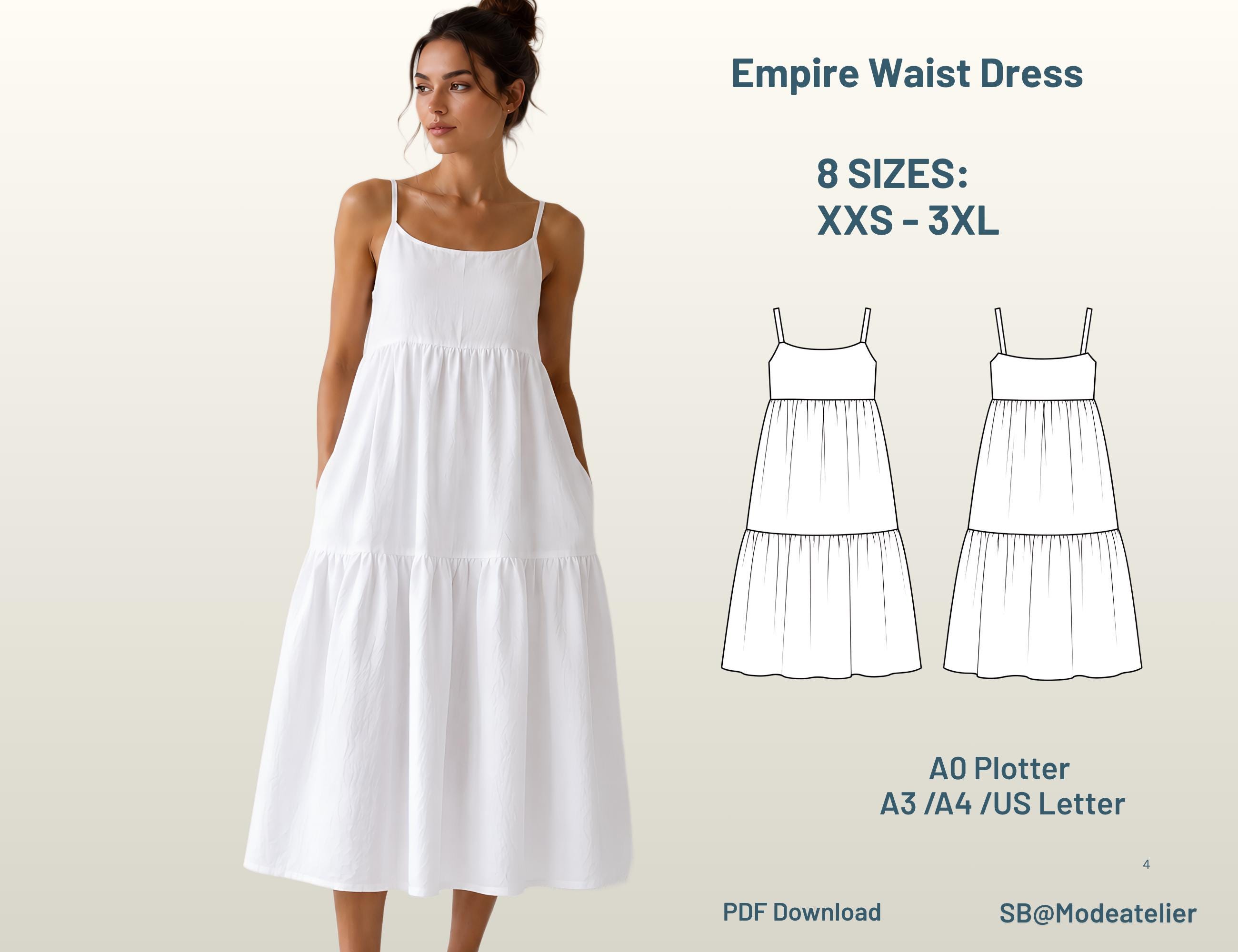 Empire Waist Dress Pattern Sleeveless - Etsy