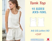 Tank Top Sewing Pattern/Size XXS-10XL/Easy Tank Top Pattern/ Summer Crop Top/ Round Neck Top Pattern / Plus Size Crop Top Pattern/DXF/PDF