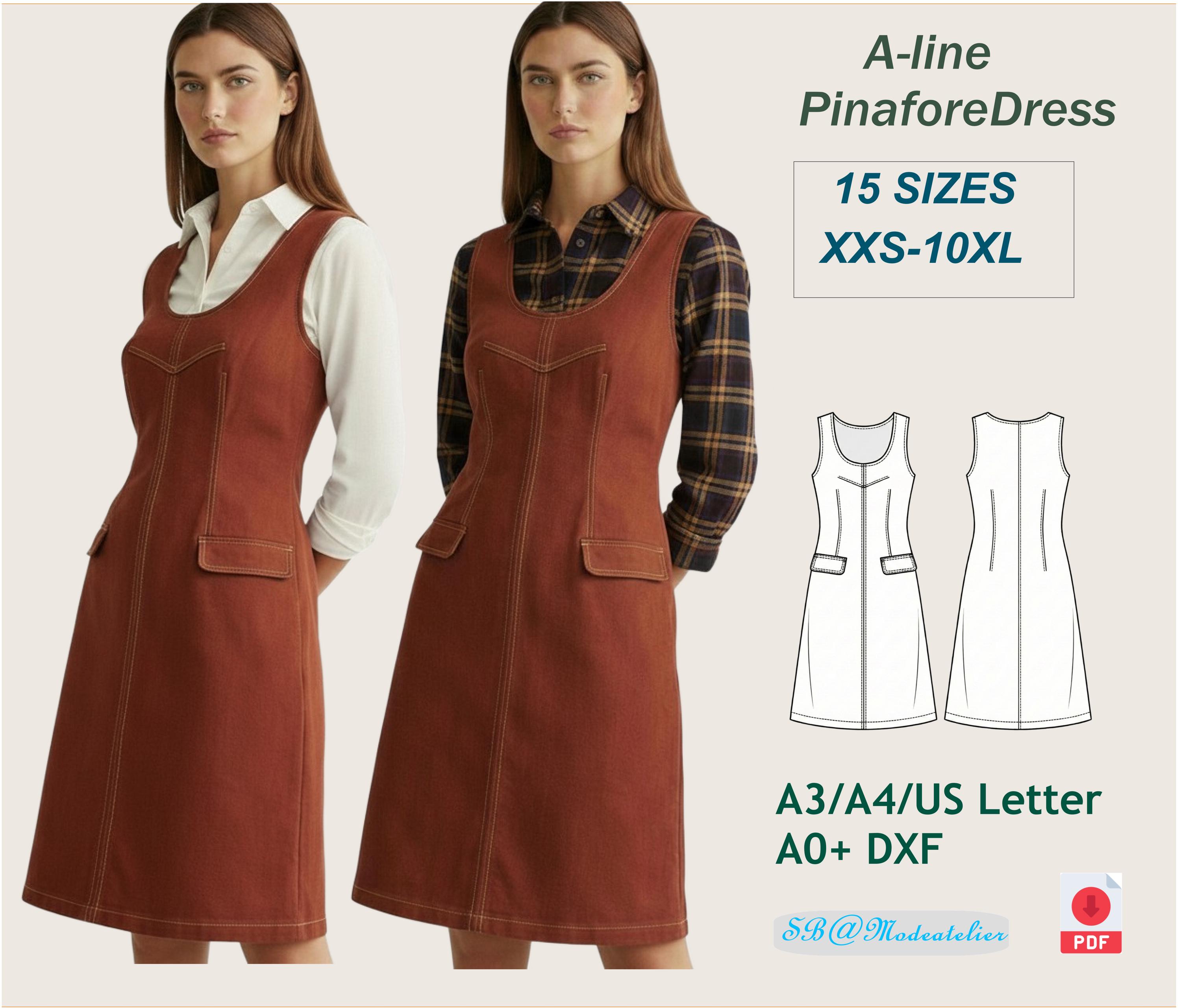 denim pinafore dress pattern Tammy Handmade Margo Pinafore The Fold Line